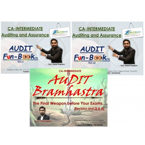 Prof. Vishal Dagdiya's Auditing & Assurance [Fun-book Part I & II + Bramhastra] Combo for CA Inter May 2019 Exam by Pathfinder Professional Academy